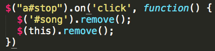 Remove link on click