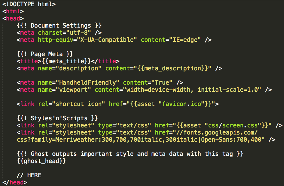 Before, without script tag