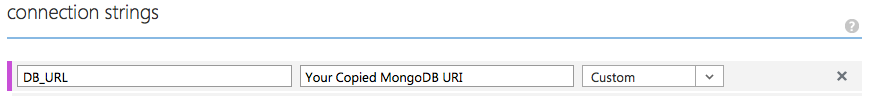 Set connection string