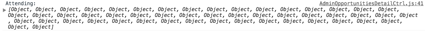 Large nested array in the console.