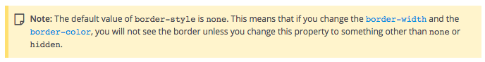 Default value of border-style is none
