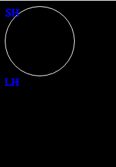Screen shot with one circle and blank space below it